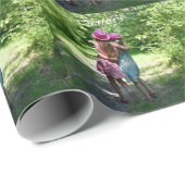 Papier Cadeau Amitié des soeurs dans le pays rustique du printem (Coin rond)