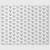 Papier Cadeau Amore Mio (My love) Chic Black Script Repeat (Plat)