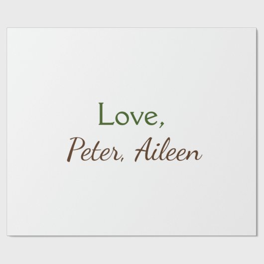 Papier Cadeau amour ajouter un nom simple texte modifiable minim (Plat)