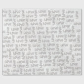 Papier Cadeau Amour amande fleurs blanc Damas (Plat)