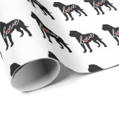 Papier Cadeau Amour américain de bouledogue (despote) (Coin rond)