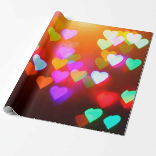 Papier Cadeau Amour arrière - plan de bokeh (Déroulé)