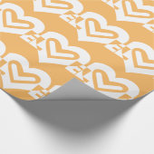 Papier Cadeau Amour blanc et orange (Coin)