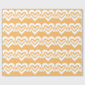 Papier Cadeau Amour blanc et orange (Plat)