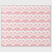 Papier Cadeau Amour blanc sur rose (Plat)