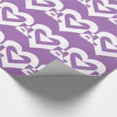 Papier Cadeau Amour blanc sur violet (Coin)