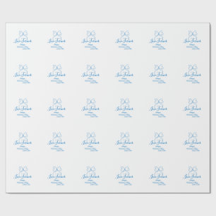 Papier Cadeau Amour bleu pour toujours arc heureux Saint-Valenti