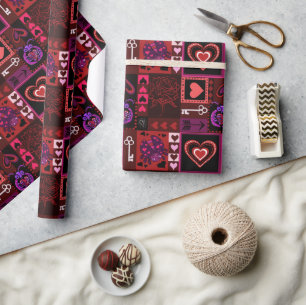 Papier Cadeau Amour Bug & Coeurs mignons