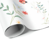 Papier Cadeau Amour Bug Joli jardin d'été (Coin rond)