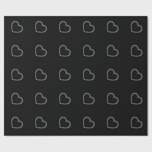 Papier Cadeau Amour Coeur Blanc Saint Valentin (Plat)