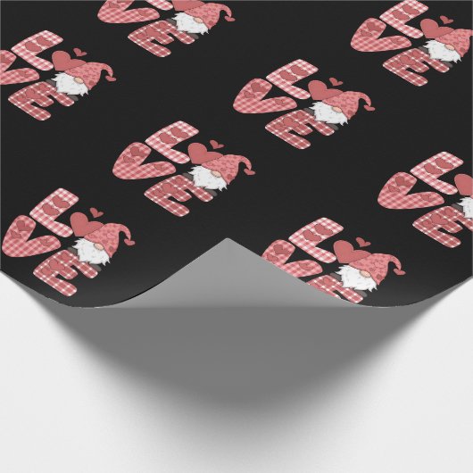 Papier Cadeau Amour Coeur mignon Gnome Saint Valentin (Coin)