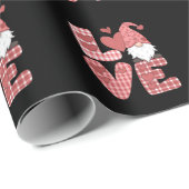 Papier Cadeau Amour Coeur mignon Gnome Saint Valentin (Coin rond)