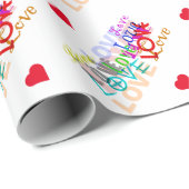 Papier Cadeau AMOUR coloré (Coin rond)