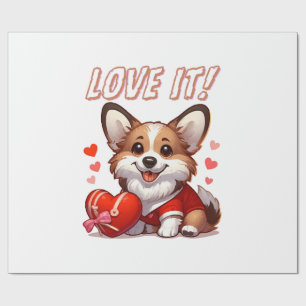 Papier Cadeau Amour de Corgi Mignon