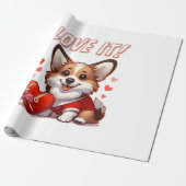 Papier Cadeau Amour de Corgi Mignon (Déroulé)