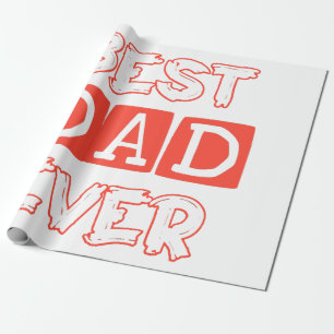 Papier Cadeau Amour de fête des pères Meilleur Père Jamais - Hom