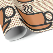 Papier Cadeau Amour de grain de café (Coin rond)