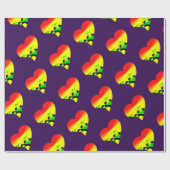 Papier Cadeau Amour de Jah sur le pourpre (Plat)