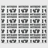 Papier Cadeau Amour de Noël I mon ami barbu (Plat)