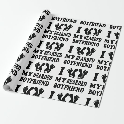 Papier Cadeau Amour de Noël I mon ami barbu (Déroulé)