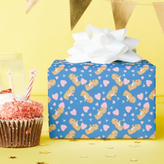 Papier Cadeau Amour de Nounours (Fête d'anniversaire)