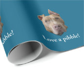 Papier Cadeau Amour de Pit Bull pour un Pibble (Coin rond)