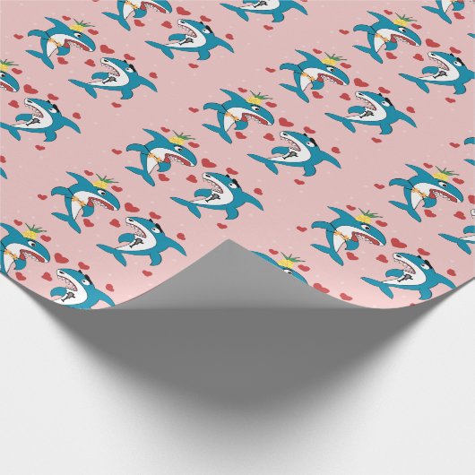 Papier Cadeau Amour de requins (Coin)
