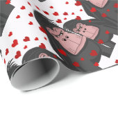 Papier Cadeau Amour du singe (Coin rond)