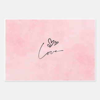 Papier Cadeau Amour Esthétique Rose | Cœur Minimal