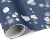 Papier Cadeau Amour et lumière | Jovely Navy Blue Bokeh Hanoukka (Coin rond)