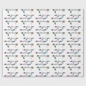Papier Cadeau Amour Explore Aventure Arrow Tribal Boho Design (Plat)