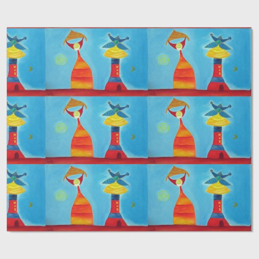 Papier Cadeau Amour Frindship Family Party Matte Wrapping Papier (Plat)