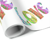PAPIER CADEAU AMOUR GROOVY (Coin rond)