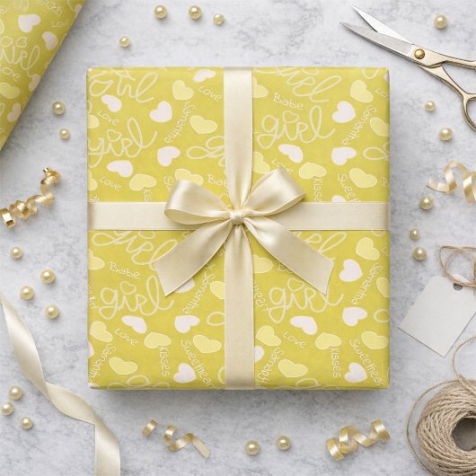 Papier Cadeau Amour Jaune Citron