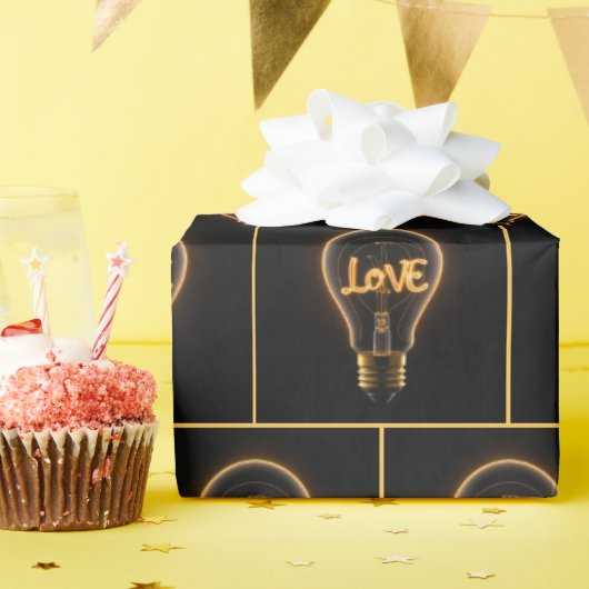 Papier Cadeau Amour Lampe (Fête d'anniversaire)