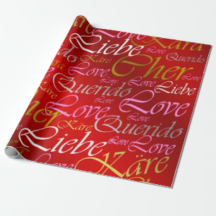 Papier Cadeau Amour, liebe, kara, cher, käre, querido, texte, ro
