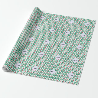 Papier Cadeau Amour Mexicain Carreaux Verts