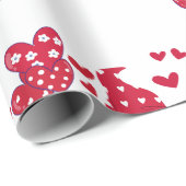 Papier Cadeau Amour mignon Valentines Jour Gnome Rouge Blanc Env (Coin rond)