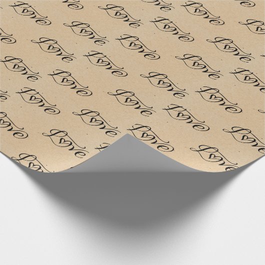 Papier Cadeau Amour Répéter Kraft Motif Romantique Saint Valenti (Coin)