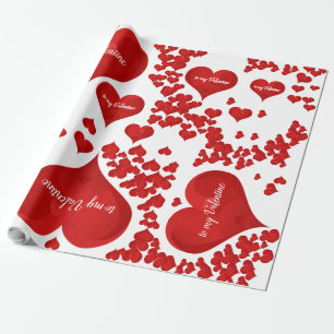 Papier Cadeau Amour romantique Valentine de coeur rouge