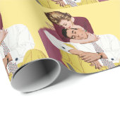 Papier Cadeau Amour romantique vintage, Romance rétro (Coin rond)