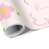 PAPIER CADEAU AMOUR ROSE (Coin rond)