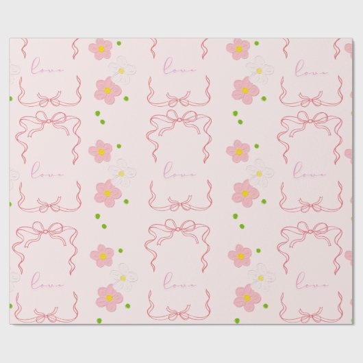 PAPIER CADEAU AMOUR ROSE (Plat)