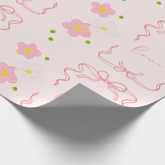 PAPIER CADEAU AMOUR ROSE (Coin)