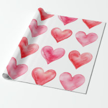 Amour rose et rouge aquarelle coeurs motif