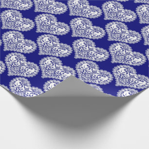 Papier Cadeau Amour sans couture Valentines Jour marine blanche 