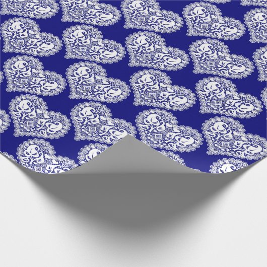 Papier Cadeau Amour sans couture Valentines Jour marine blanche (Coin)