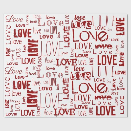 Papier Cadeau AMOUR ! Typographie (Plat)