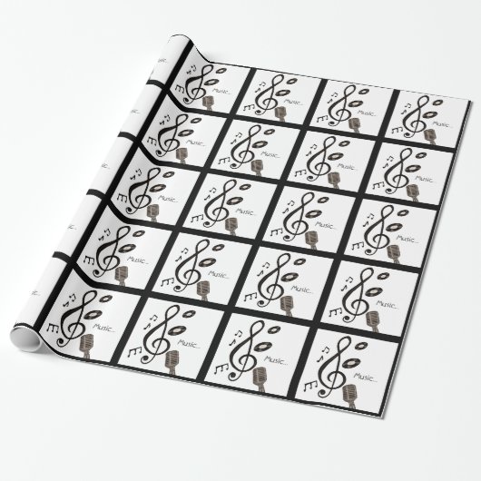 Papier Cadeau Amoureux de la musique (Déroulé)