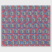 Papier Cadeau Amoureux de les chiens rouges et bleus Papier d'en (Plat)